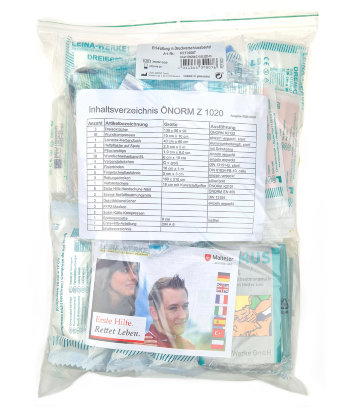 Füllung für Typ 2 Erste Hilfe Koffer auf ÖNORM Z1020:2025 Füllung für Typ 2 Erste Hilfe Koffer auf ÖNORM Z1020:2025